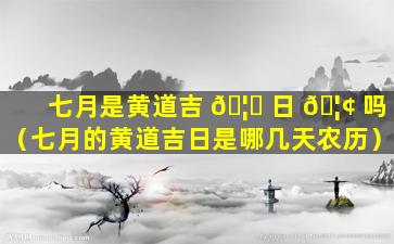 七月是黄道吉 🦁 日 🦢 吗（七月的黄道吉日是哪几天农历）